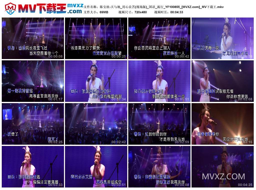 陈宝欣-天与地_用心良苦(现场版)_国语_流行_YF100855